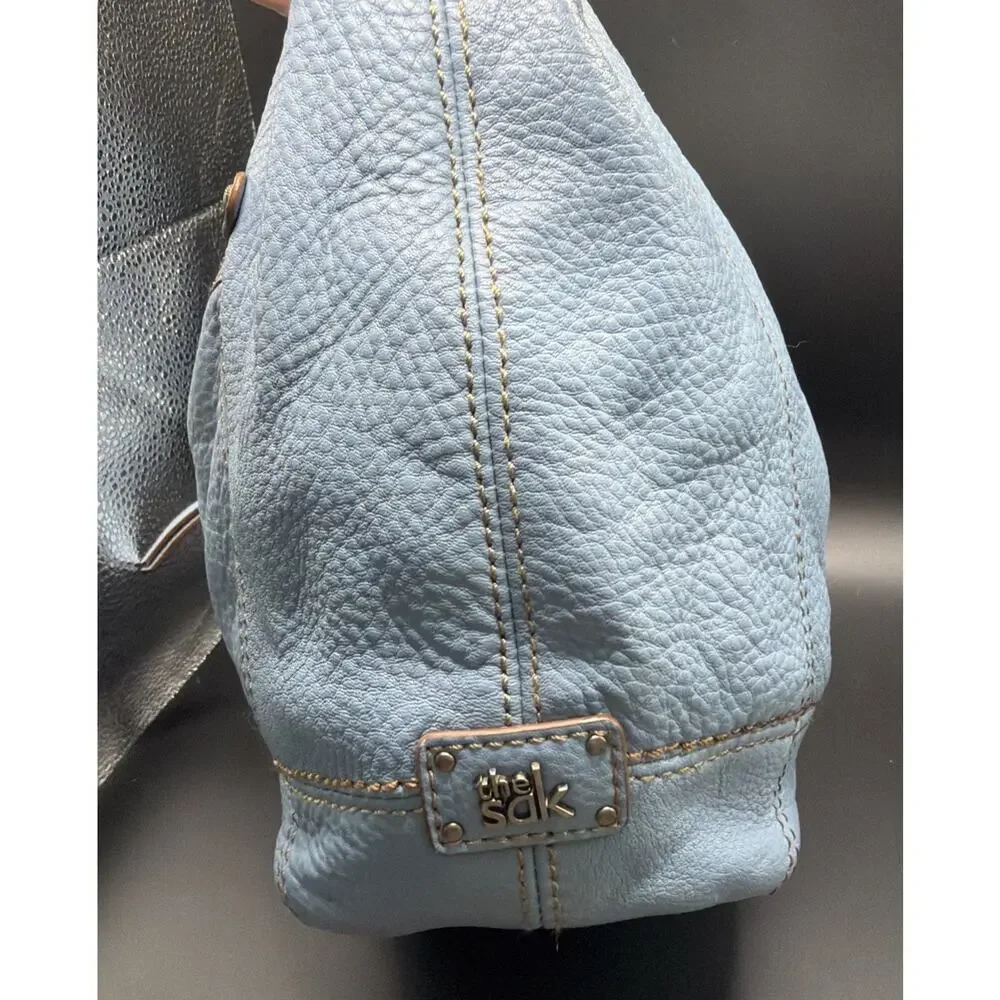 The Sak Sequoia Leather Hobo Shoulder Bag - Blue - Picture 11 of 14